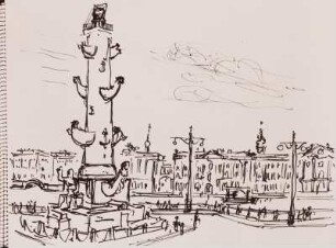 Leningrad - Rostralsäule auf der Wassiljew-Insel