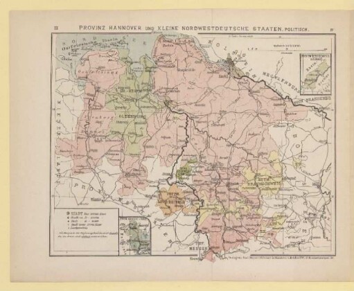 Provinz Hannover und kleine Nordwestdeutsche Staaten, politisch