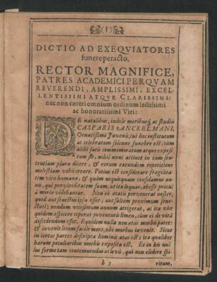 Dictio Ad Exequiatores funere peracto.