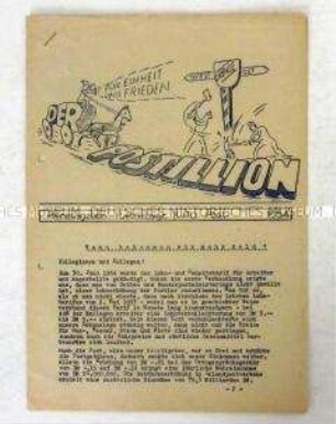 Hektografierte Zeitung der KPD Hamburg für die Angestellten der Post zum Lohnkampf