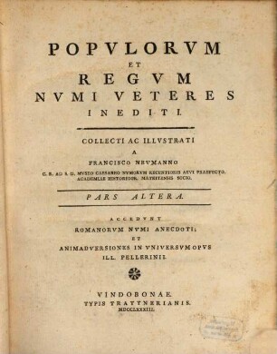 Populorvm Et Regvm Numi Veteres Inediti, 2
