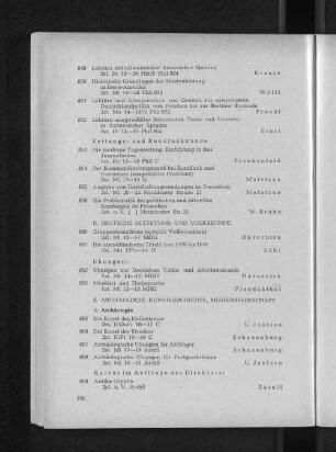 E. Archäologie, Kunstgeschichte, Musikwissenschaft