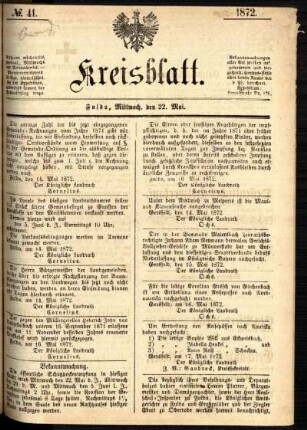 Ausgabe vom Mittwoch, den 22. Mai 1872.