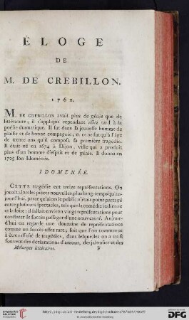 Éloge de M. de Crebillon