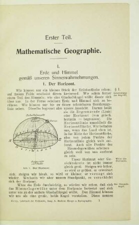 Erster Teil. Mathematische Geographie