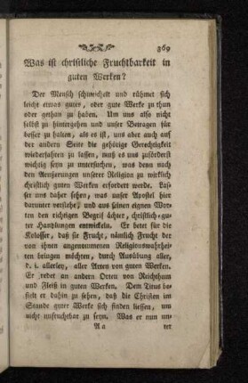 Was ist christliche Fruchtbarkeit in guten Werken?