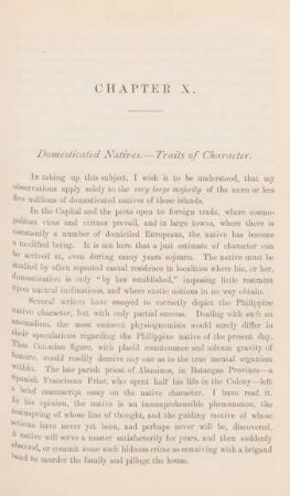 Chapter X. Domesticated natives. - Traits of character