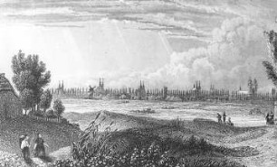 Magdeburg. Stadtansicht, 1856, aus: Hoffmann, Friedr. Wilh.: Geschichte der Stadt Magdeburg, 1885