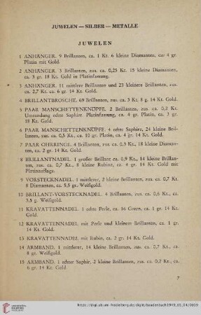 Juwelen (Nr. 1-50)