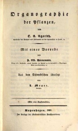 Lehrbuch der Botanik, 1. Organographie der Pflanzen