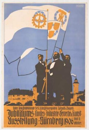 Plakat: Jubiläums-, Landes-, Industrie-, Gewerbe- und Kunstausstellung Nürnberg 1906