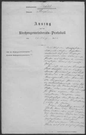 Ilsfeld-Schozach: Unterlagen zum Pfarrbericht 1922 und 1925