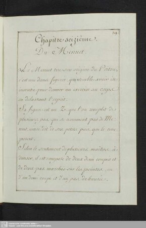 Chapitre seizième. Du Menuet