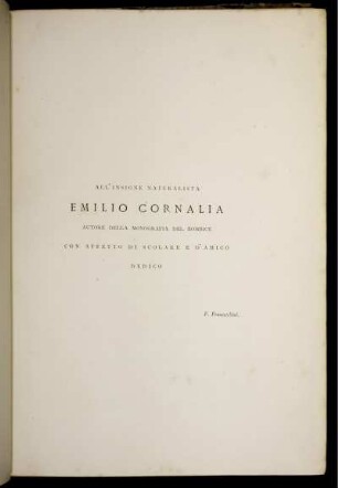 All'Insigne Naturalista Emilio Cornalia