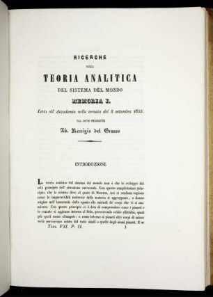 Ricerche sulla Teoria Anlitica