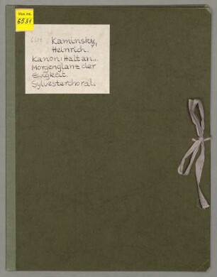 3 Kanons über Sprüche des Angelus Silesius, Coro, Excerpts - BSB Mus.ms. 6531 : Canon. Halt an! Wo laufst du hin?