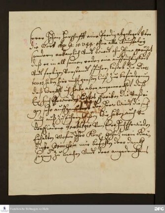 Brief von Clara Anastasia von Schmitberg an August Hermann Francke.