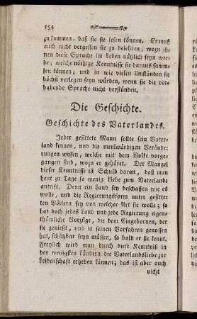 Die Geschichte. Die Geschichte des Vaterlandes