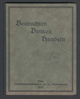 Beobachten Denken Handeln