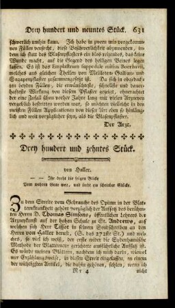 Drey hundert und zehntes Stück