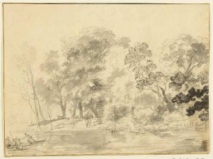 Baumreiche Uferlandschaft