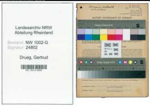 Entnazifizierung Gertrud Drueg, geb. 24.07.1907 (Bueglerin)
