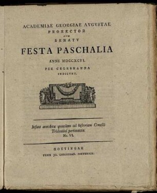 6: Anecdota quaedam ad historiam Concilii Tridentini pertinentia. Nr. VI