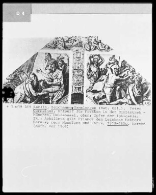 Kartons zu den Fresken der Glyptothek in München — Der Heldensaal — Die Opferung der Iphigenie