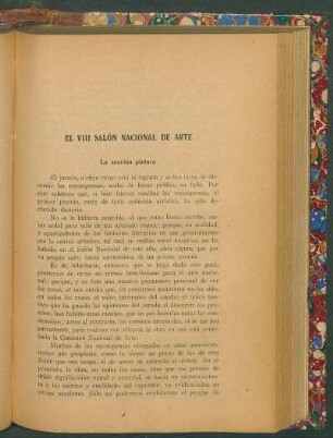 El VIII Salón Nacional de Arte : La sección pintura
