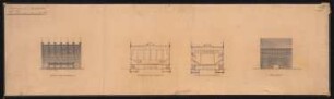Stadthalle, Rostock: Seitenansichten, Querschnitte 1:200