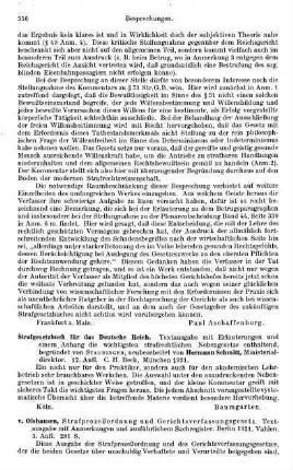 356-357, v. Olshausen. Strafprozeßordnung und Gerichtsverfassungsgesetz. Textausgabe mit Anmerkungen. 1921