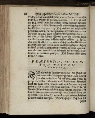 Praeservatio Contra Pestem Propria