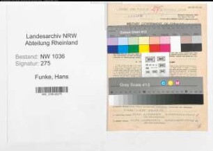 Entnazifizierung Hans Funke , geb. 12.03.1895 (Bergbauangestellter)