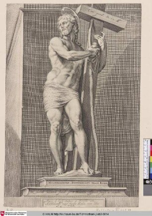 [Der Heiland mit dem Kreuz, stehend; The saviour with the cross, standing; Risen Christ]