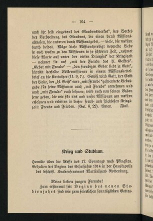 164-173, 5. Krieg und Studium
