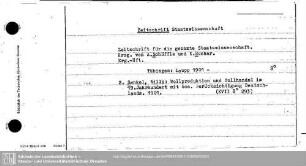 Zeitschrift Staatswissenschaft
