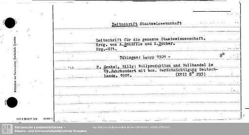 Zeitschrift Staatswissenschaft