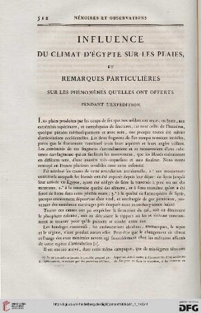 Influence du climat d'Égypte sur les plaies et remarques particulières [...]