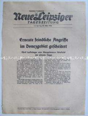Extrablatt der "Neuen Leipziger Tageszeitung" zu sowjetischen Gegenangriffen am Donez