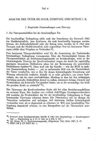 1. Die Täterpersönlichkeit bei der berufsmäßigen Tat