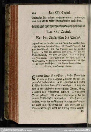 Das XXV Capitel. Von den Einkünfften des Staats