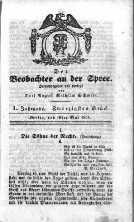 20. Stueck, 19. Mai 1851