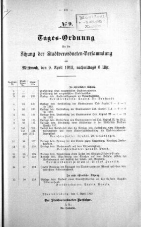 Tages-Ordnung No. 9 (88-97), 09. April 1913