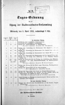 Tages-Ordnung No. 9 (88-97), 09. April 1913