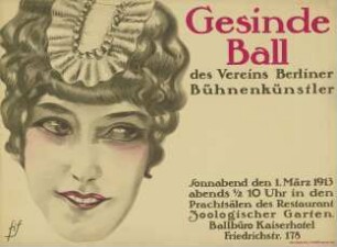 Gesinde Ball des Vereins Berliner Bühnenkünstler 1913