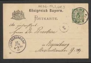 Brief von Hermann Stadler an Hermann Poeverlein