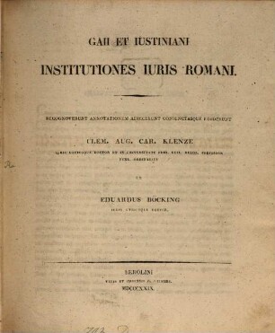 Gaii et Iustiniani institutiones iuris Romani