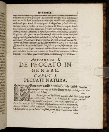 Caput I. Peccati Natura.
