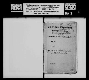 Aktenverzeichnis der Registratur des Fürstlichen und Preußischen Obervogteiamts Achberg