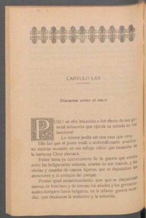 Capítulo LXII - Discusión sobre el amor